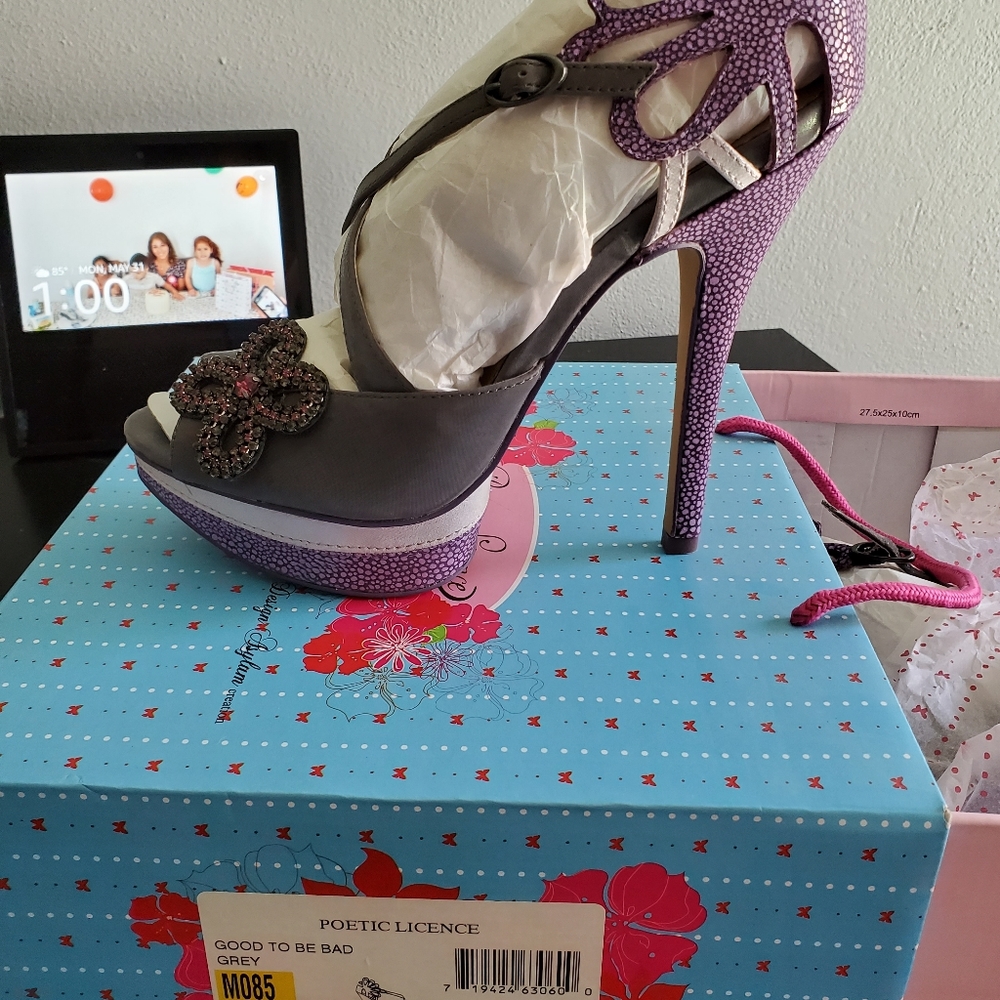 Grey platform scrappy sandals